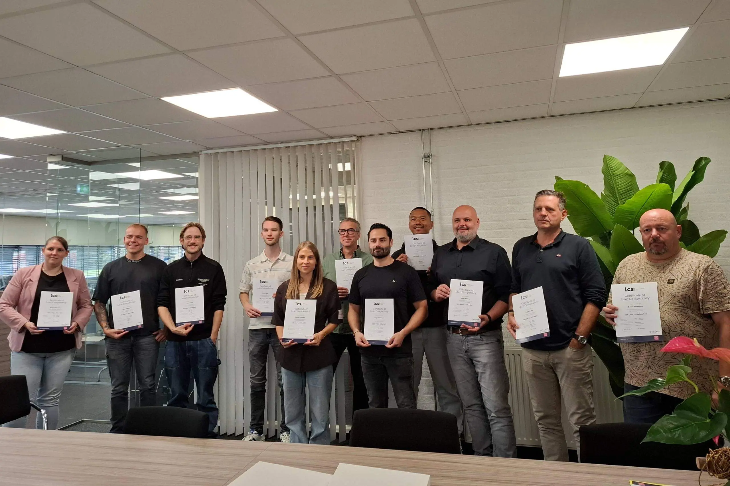 Alle medewerkers van hoofdkantoor Skylla behalen Lean Yellow Belt via Perfact Academy